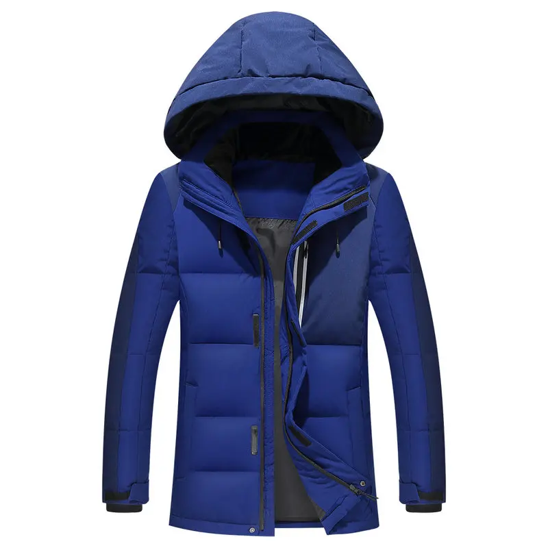 Men Winter Thick Duck Down Jacket Men Hooded Down Waterproof snow Coat Warm Quality Male Casual Winter Outerwer Down Parkas - Цвет: Blue