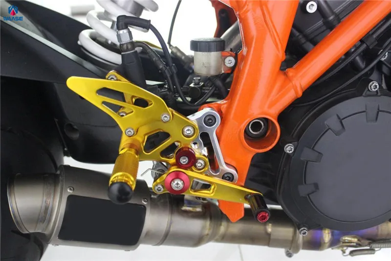 Waase CNC алюминиевый Rider Racing Rearset задние наборы подножки колышки для KTM SUPER DUKE 1290 R