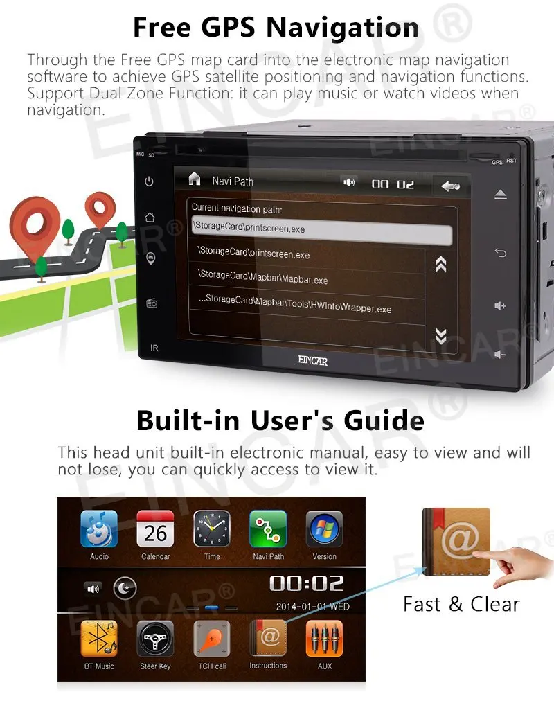 Excellent Car Radio Double 2Din Car DVD Player GPS Navigation In Dash Car PC Stereo Video Free Map Car Electronics Multimedia GPS radio 2