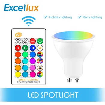 

GU10 LED Lamp RGB 8W RGBW RGBWW GU10 Led Spots Light 220V 110V RGB lamp Bombillas Led GU 10 16 Colors With Remote Control 24Key