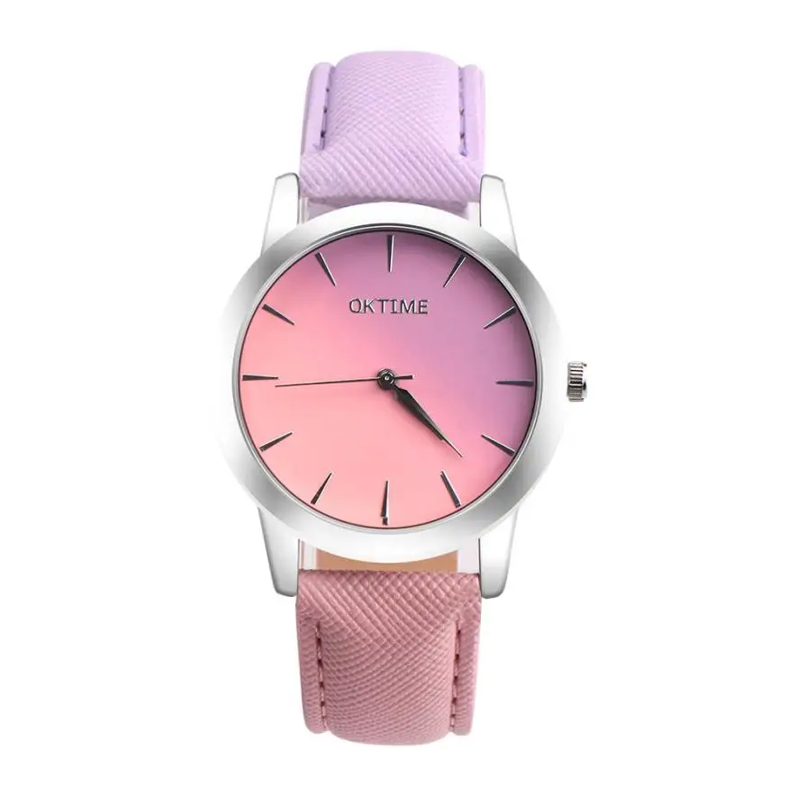 

Couple Watches Women Men's Watches Retro Stylish Rainbow Design Leather Band Analog Alloy Quartz Wrist Watches Relogio Masculino
