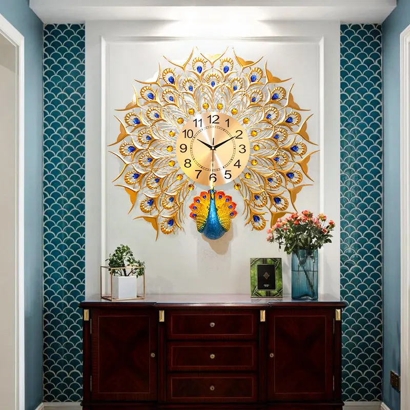 Скандинавские 3D настенные часы Павлин домашний декор настенные часы гостиная спальня бесшумные часы настенные современный дизайн большие цифровые настенные часы