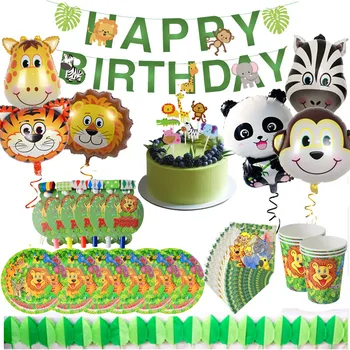 

Jungle Party Decoration Safari Zoo Animal Balloons Birthday Party Decorations Kids Globos Summer Hawaii Party Supplies Baloon