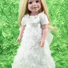 18 дюймовые куклы-принцессы для продажи белый невесты торжественное платье полное виниловое тело куклы для девочек; платье для девочек на свадьбу; подарок