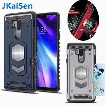 

For LG G6 G7 Case Shockproof Armor Hybrid Car Magnetic Suction Bracket Cases for LG V30 Card Slot Cover for LG Q6 Q8 Wholesale