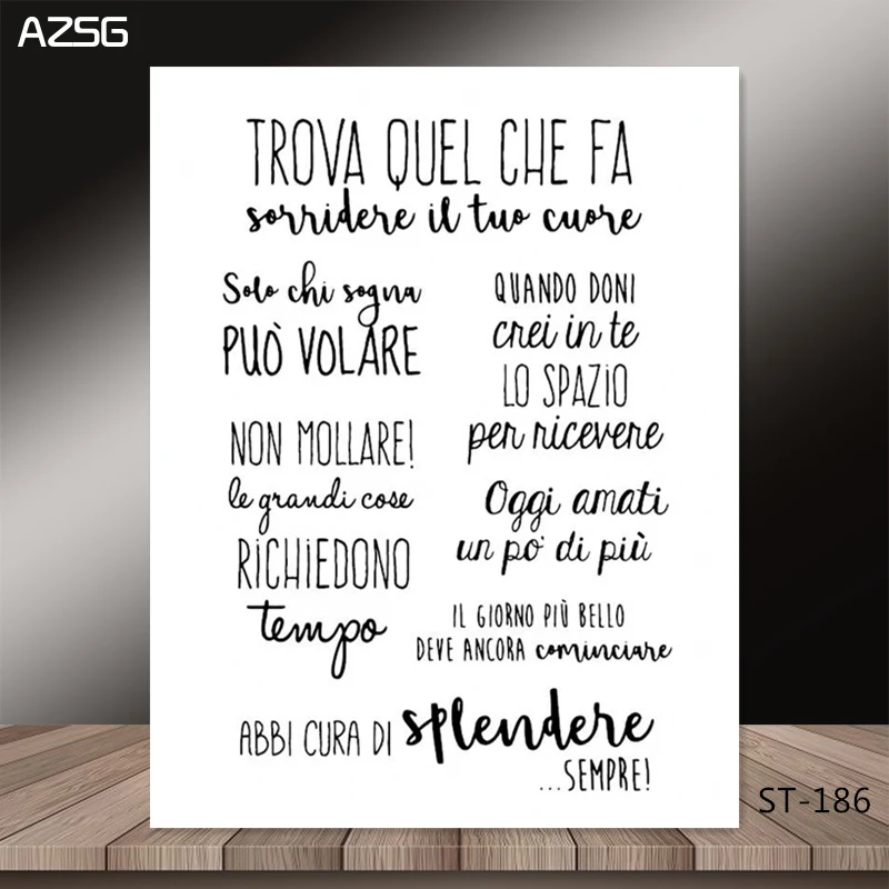 

AZSG Bless yourself and others words language Clear Stamps for DIY Scrapbooking/photo Album Decorative Craft Clear Stamp Chapte