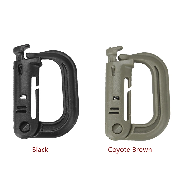 

Plastic D Locking Ring backpack Buckle Outdoor Carabiner Key Ring Snap Clip Key Molle Mount military locking tool