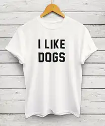 Мужская летняя футболка с круглым вырезом и футболка я люблю собак Футболка Графический Повседневное высокое Качественный хлопок наряды с