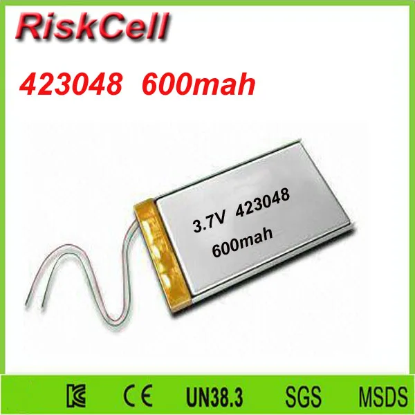 

Free shipping 100pcs/lot 423048 3.7V 600mah Lithium polymer Battery with Protection Board For MP4 GSP PSP Digital