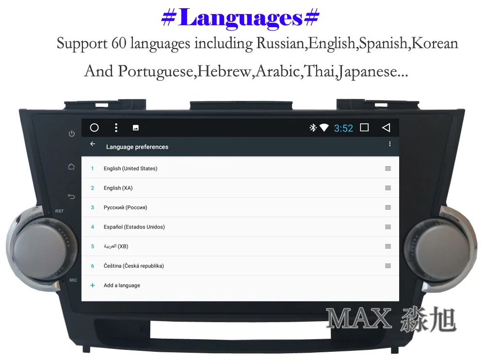 Top MAX GPS Navigation Radio Android 8.1.0 Car DVD Player for Toyota Highlander Old 2009-2013 RDS Bluetooth Call WiFi SWC Free Map 4