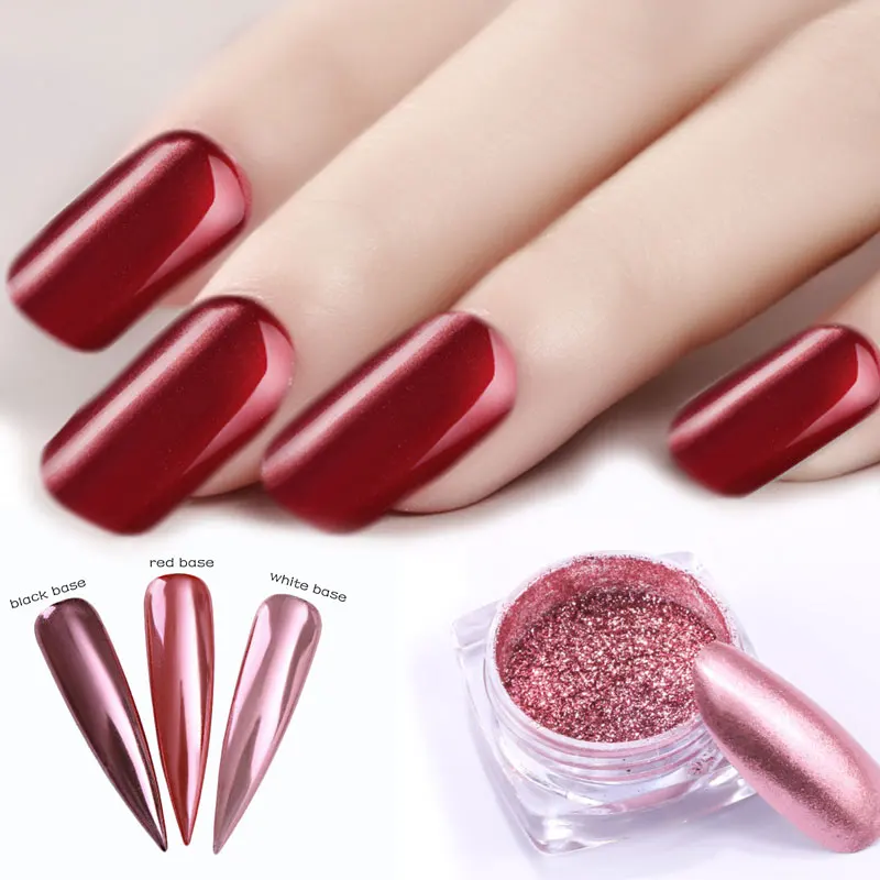 

lghzlink Rose Gold Chameleon Mirror Nail Powder Glitters DIY Shell Nail Art Chrome Pigment Dust Manicure Decoration Dust UV Gel