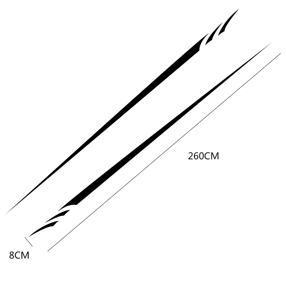 2 шт. автомобильные длинные Боковые Полосатые наклейки для Audi BMW Ford виниловая пленка Авто DIY наклейки для стайлинга автомобиля аксессуары для тюнинга автомобиля