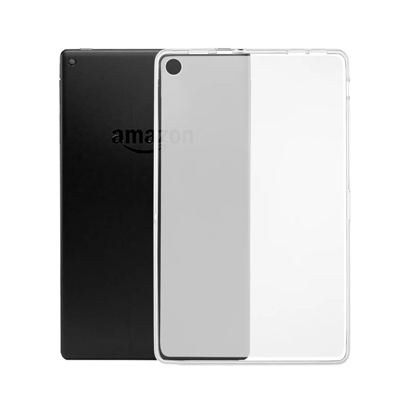 

360 Full Protecive Case for Amazon Fire HD 10 Tablet (5th/7th Generation 2015/2017 Release) Clear Back Cover Silicon Tablet Case