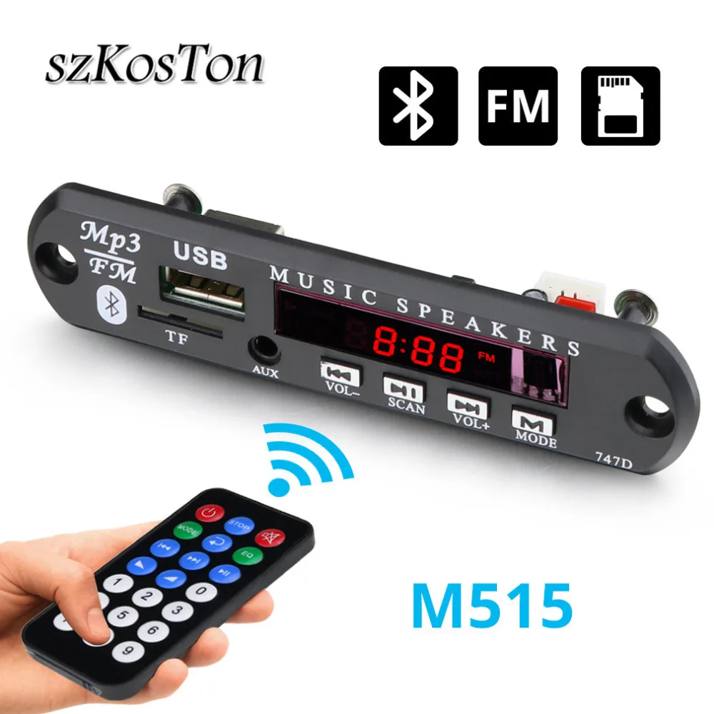 M515 Bluetooth 12 V MP3 WMA Плата декодера стандарта MP3 декодер модуль мультиформатный аудио декодер доска USB TF радио для автомобильных аксессуаров