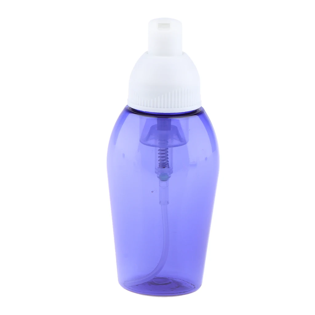 Pack of 1 Blue Plastic Foamer Bottle Pump Travel Size Soap Dispenser, 80ml/2.7 oz