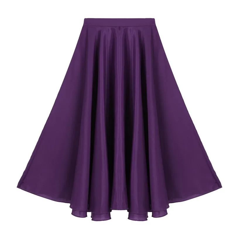 Iefiel для детей длинное платье-макси для девочек, юбка для выступлений, легкий и мягкий наполнитель из дух похвалу юбка для танцев плиссированные вечерние юбки для девочек - Цвет: Dark Purple