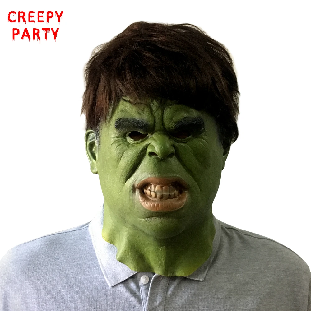 

The Hulk Masks Men's Scary Full Face Latex Mask Superhero Movie Realistic Cosplay Party Mask for Halloween Costume Props