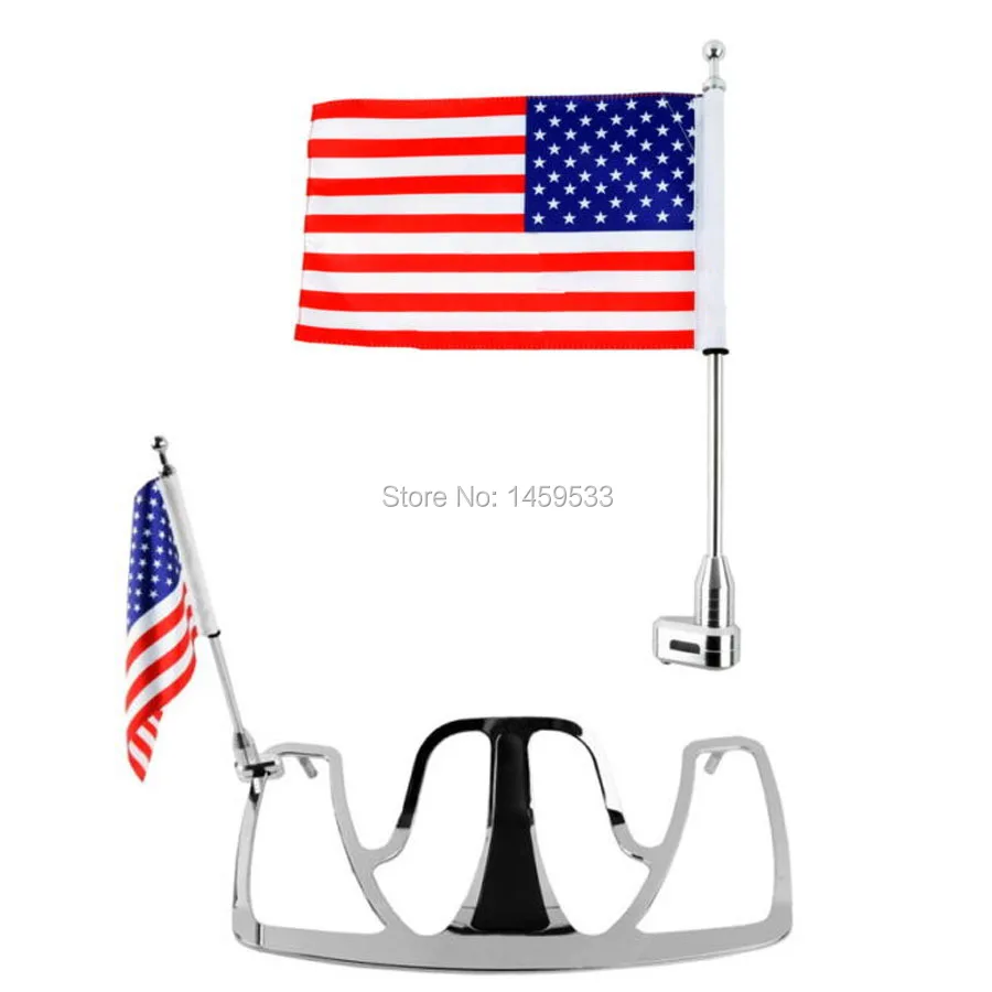For Honda Goldwing GL1800 Motorcycle American Flag Flag Pole Luggage Rack 