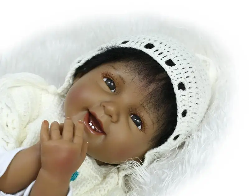 Npkcollection Hitam Kulit Silikon Reborn Boneka Bayi Lucu Lahir Bebe