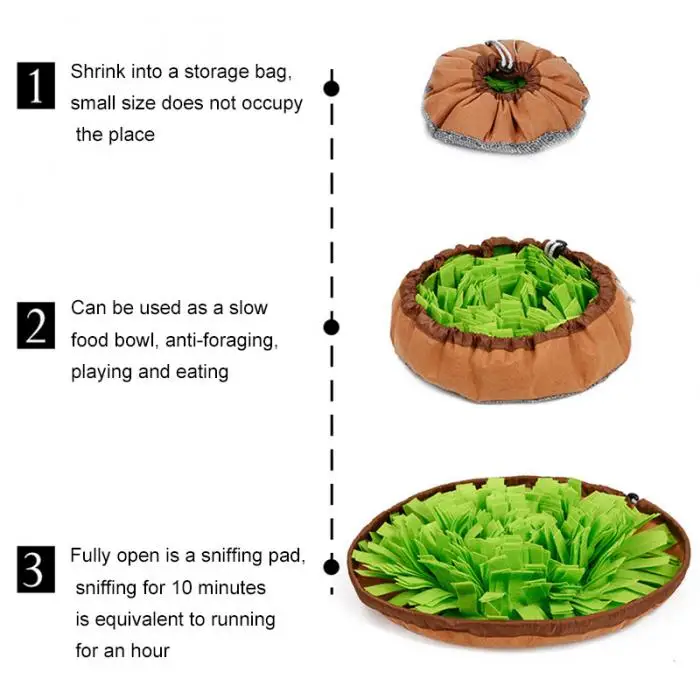 Нюхательный коврик для собак, Тренировочный Коврик для медленного кормления, моющийся для подтягивания, снятия стресса BDF99