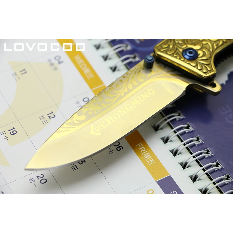 LOVOCOO CM71 Новое поступление 9cr18mov лезвие сталь + деревянная ручка Флиппер складной