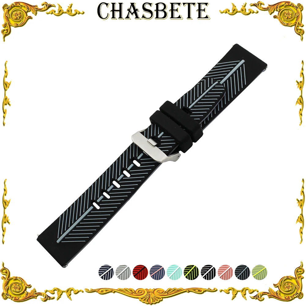 22 мм силиконовая резинка часы для Maurice Lacroix Quick Release смолы ремешок на запястье петли для ремня браслет цвет: черный, синий зеленый красный