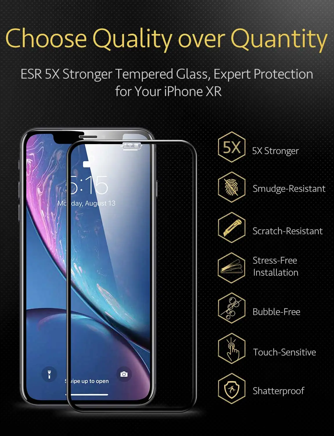 2 шт./упак. ESR Экран среднего класса против царапин для iPhone X XS XR XS максимальное полное покрытие Экран Простая установка Премиум закаленное Стекло пленка