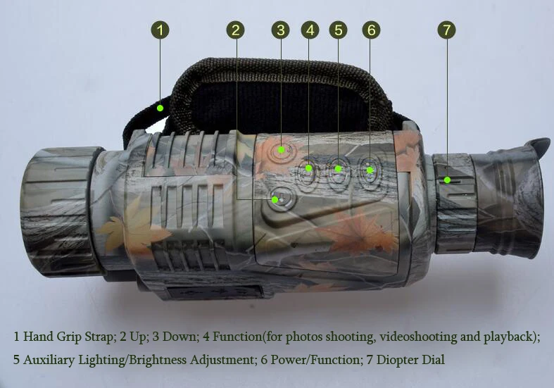 Камуфляж 5X40 цифровой Монокуляр инфракрасное ночное видение очки ночного видения область снимает фотографии видео с TFT lcd для охоты