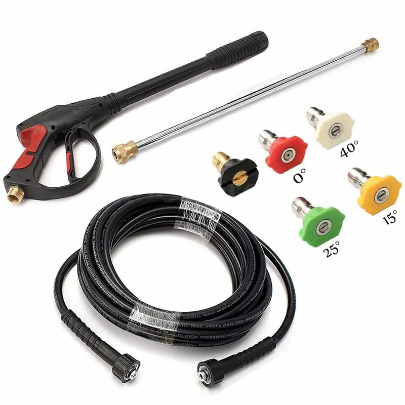 

4000PSI High Pressure Spray Gun Wand Lance Water Washer 8M Hose Nozzle 5 Tips