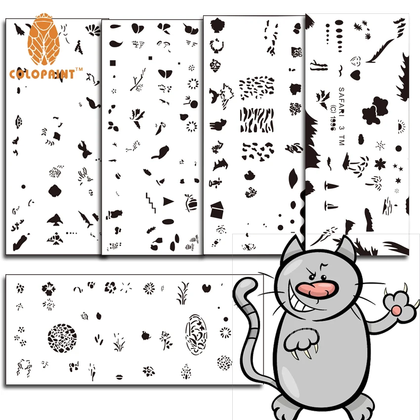 

Nail Art Airbrush Spring Flowers Birds Nail Art Stencil Templates nail Decorations Set with 5 Design Sheets (120 Designs)