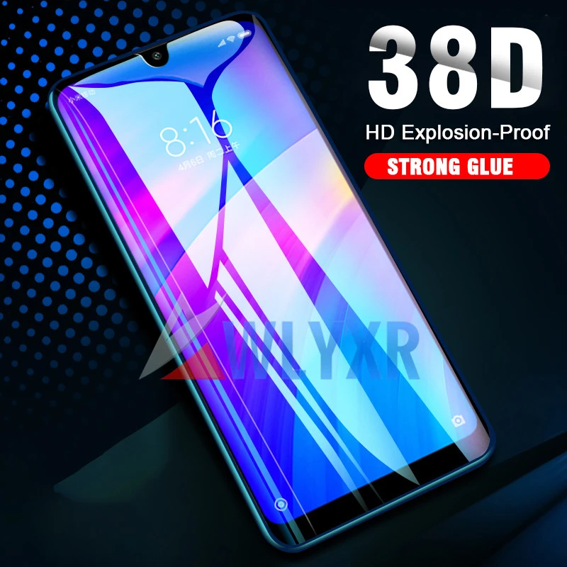 Real 38D Tempered Glass For Xiaomi Redmi Note 7 7S 4X 5 6 K20 20 Pro 9H Screen Protector Film Go 7A Cover | Мобильные телефоны и