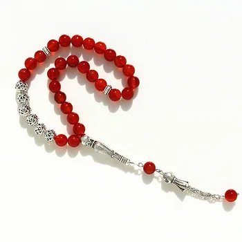 

8mm Natural stone Bead 33 Prayer Beads Islamic Muslim Tasbih Allah Mohammed Rosary for women men