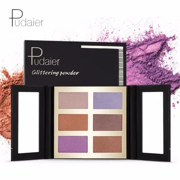 

Face Illuminators Highlighter Bronzer 6 Colors Highlighter Palette Makeup Pressed Contour Powder Palette Shimmer Glow Maquiagem