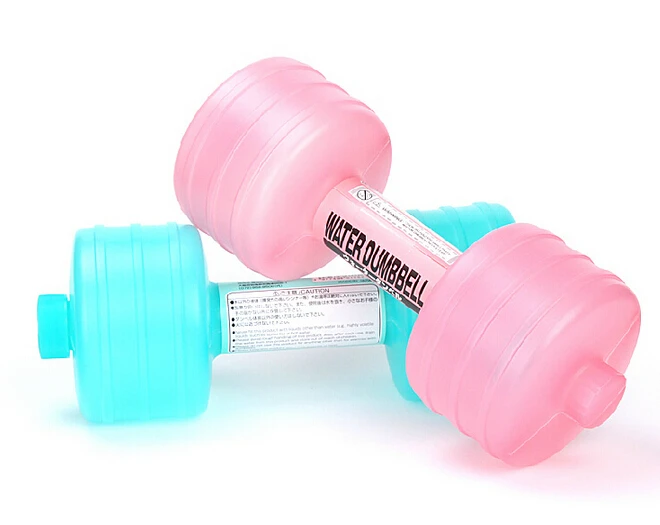1 Pair 550ml Plastic Dumbbell Fitness Slimming Yoga Weight Lose Fitness Sports Water Bottle Plastic Sealed Women Child