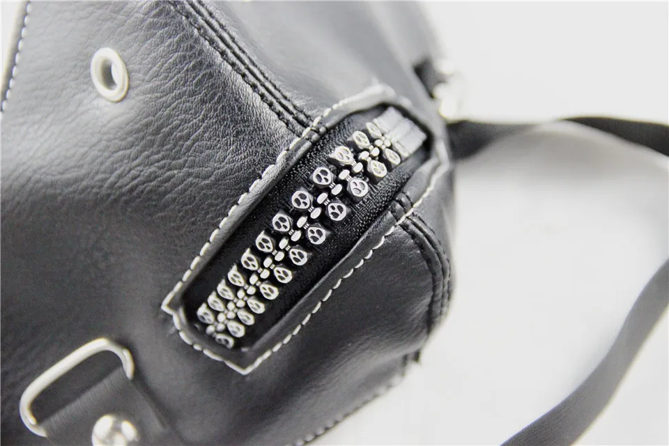 Skull Teeth Fashion Motorcycle Punk Rock Face Mask Hip-hop Halloween Party Leather Mask (17)