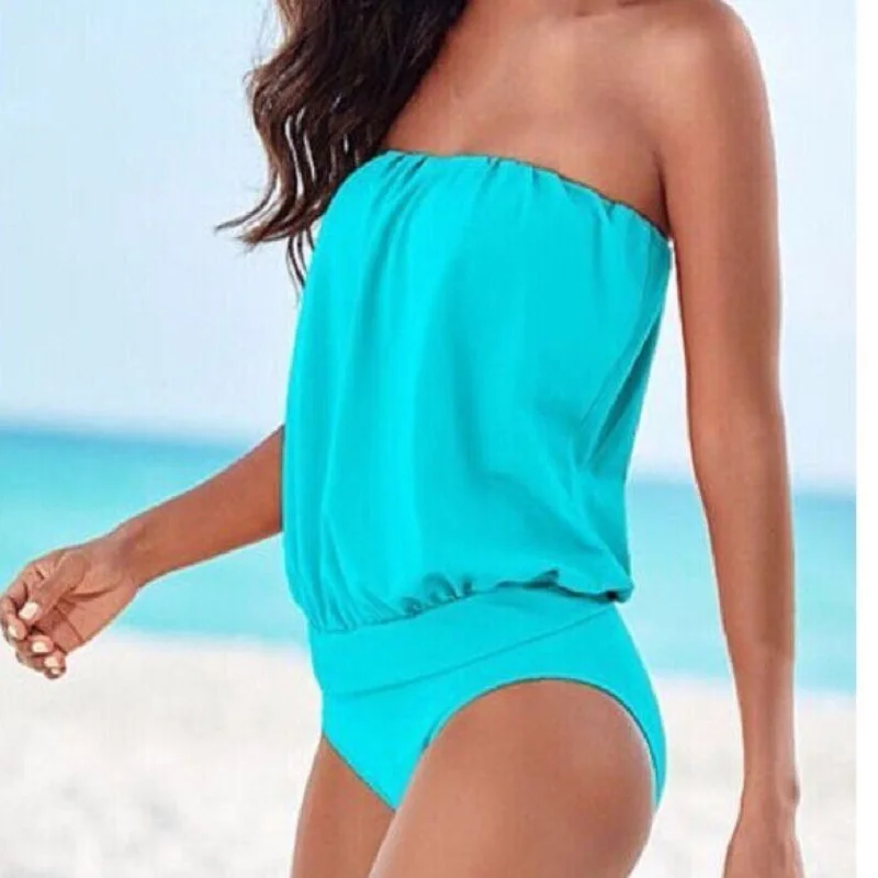 Fantastic 2016 Women Sexy One piece Summer Strapless Swimsuit Bodysuit
