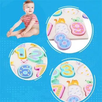 

Wooden Creative Learning Tour Learning Animals Digital Cognitive Matching Puzzle Baby Hand Scratch Board Educational Toys Gift