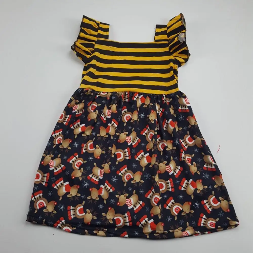 

Elk Girl Dress Christmas Dresses Cotton Summer Kids Children Clothing Girl Dress