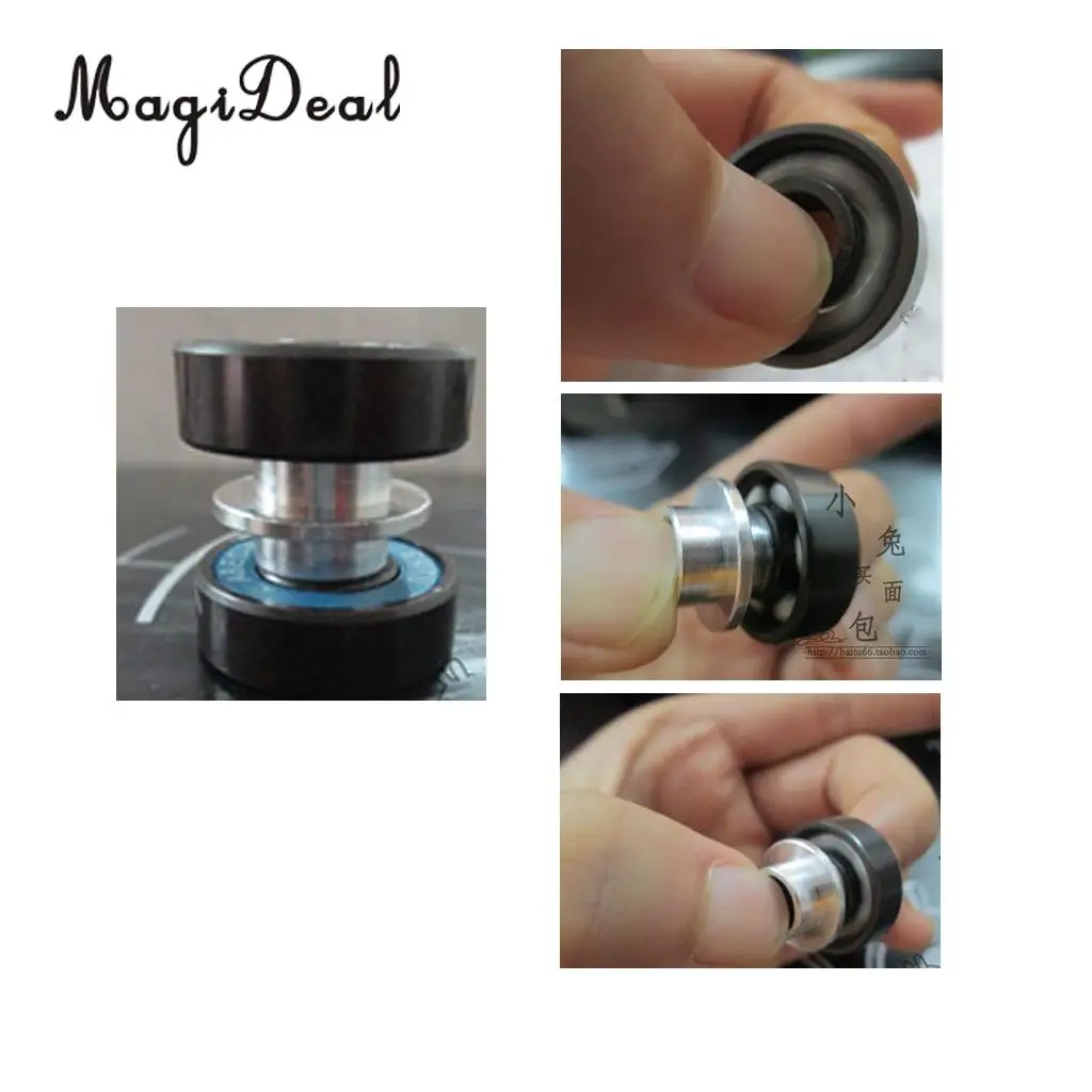 MagiDeal 8 Pcs Aluminum Gold Skating Flying Spacer Bushing Inline Roller Skates Bearing Sleeve Set Roller Skateboard Scooter
