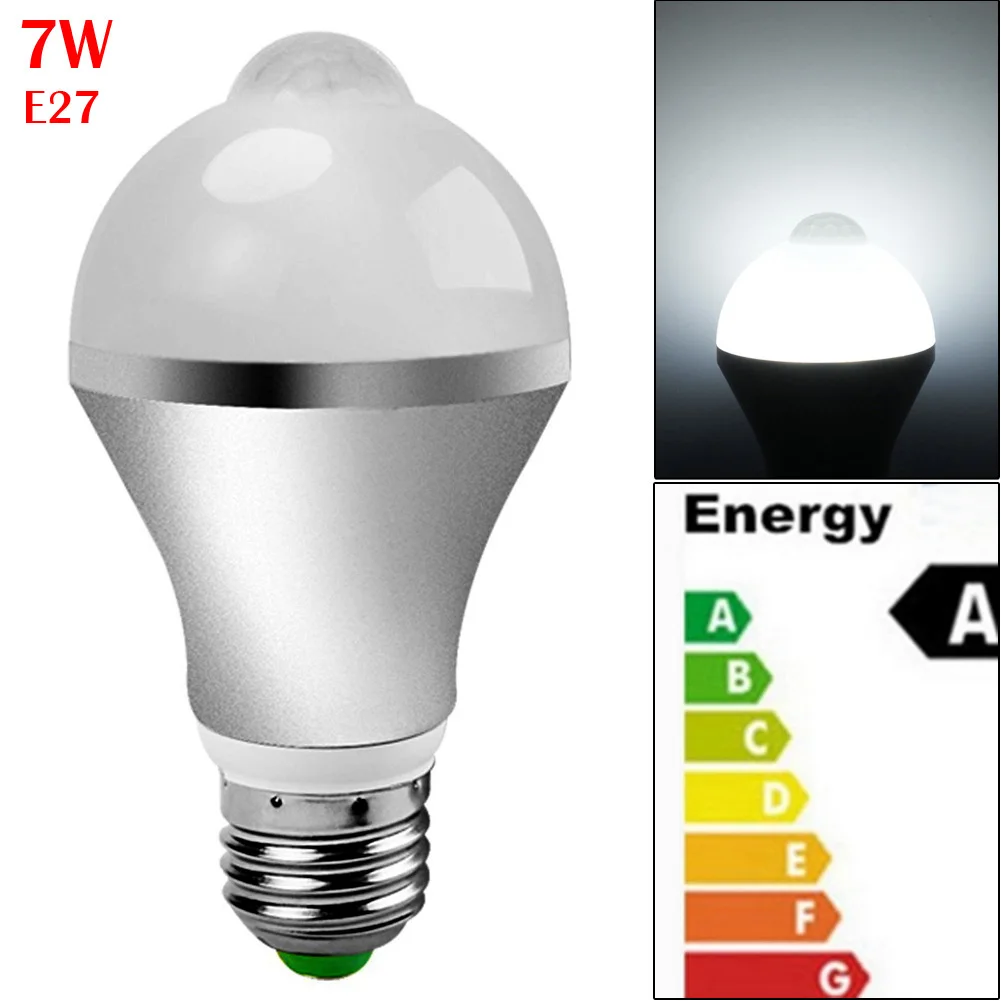 3200 K/6500 K E27/B22 Smart Auto на включение/выключение движения PIR Сенсор светодиодный ночник круглая лампа лампочка 500-550lm с 2 светлый цвет