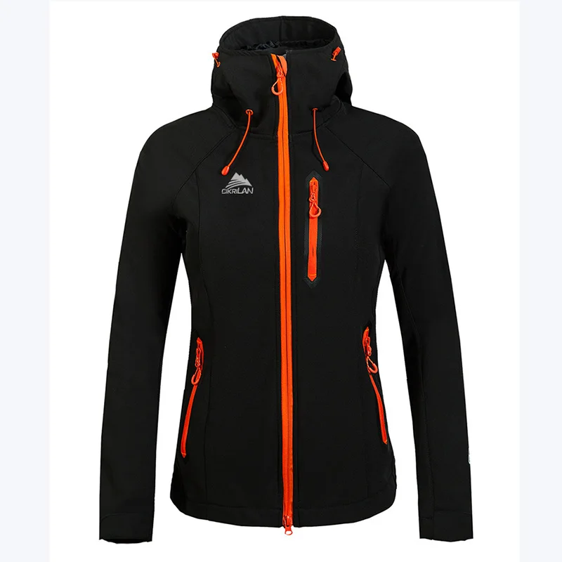SHIFUREN Женская водонепроницаемая куртка для альпинизма, походная Лыжная ветрозащитная флисовая зимняя флисовая куртка с длинным рукавом, размер S-XXL - Цвет: black