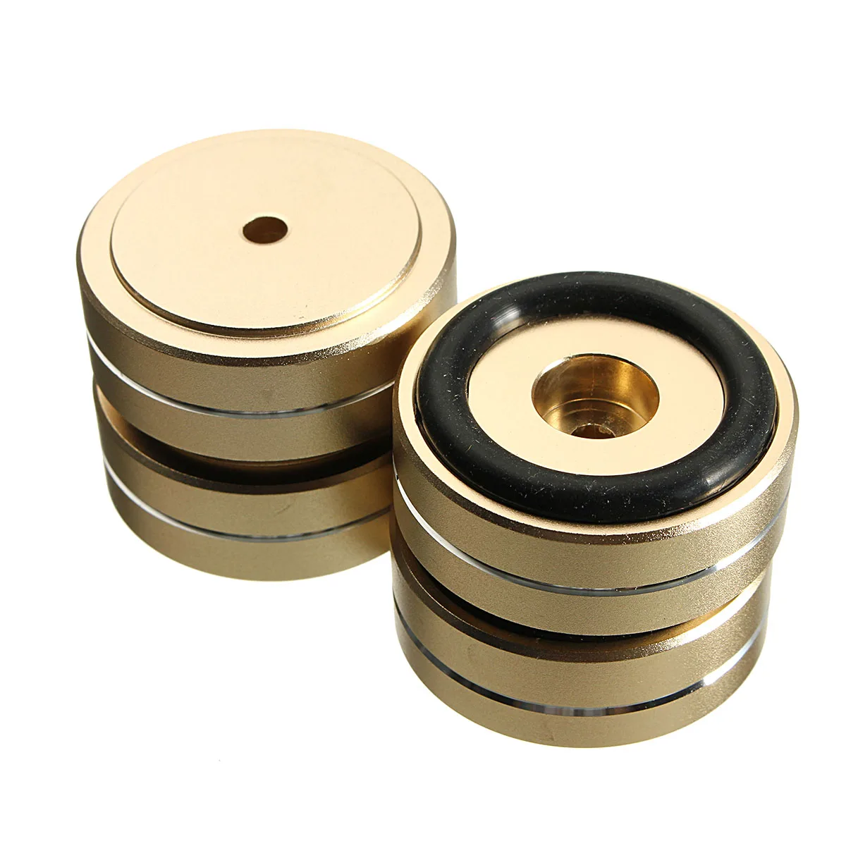 

LEORY 4PCS Stainless Steel Speaker Spikes Stand Foot Turntable Isolation Feet Pads Cones Base Mat For Audio Sound Turntable