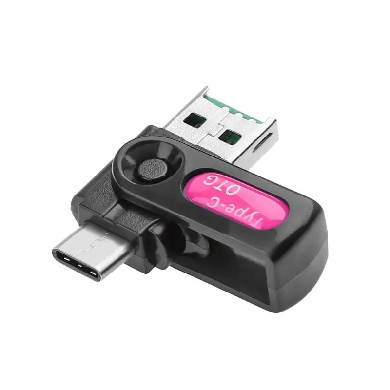 USB 3,1 Micro SD TF кард-ридер 2 в 1 type-C Memeory кард-ридер телефон U диск адаптер для ПК ноутбука Micro SD TF кард-ридер - Цвет: Розовый