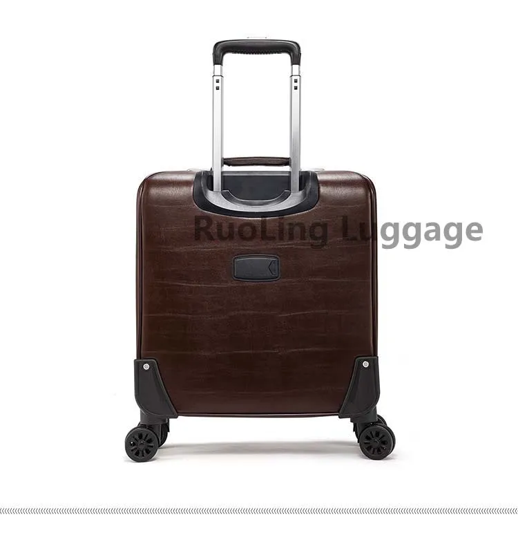 LeTrend из искусственной кожи для мужчин бизнес Скалка багажа Спиннер 16 дюймов тележка для каюты пароль чемодан колеса 24 дюймов дорожная сумка багажник