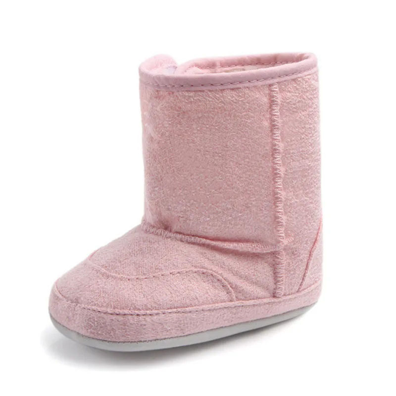 Зимняя теплая детская обувь Домашние тапочки для новорожденных мальчиков и девочек, для детей ясельного возраста зимние сапоги для детей с имитацией искусственного меха 4 - Цвет: Pink
