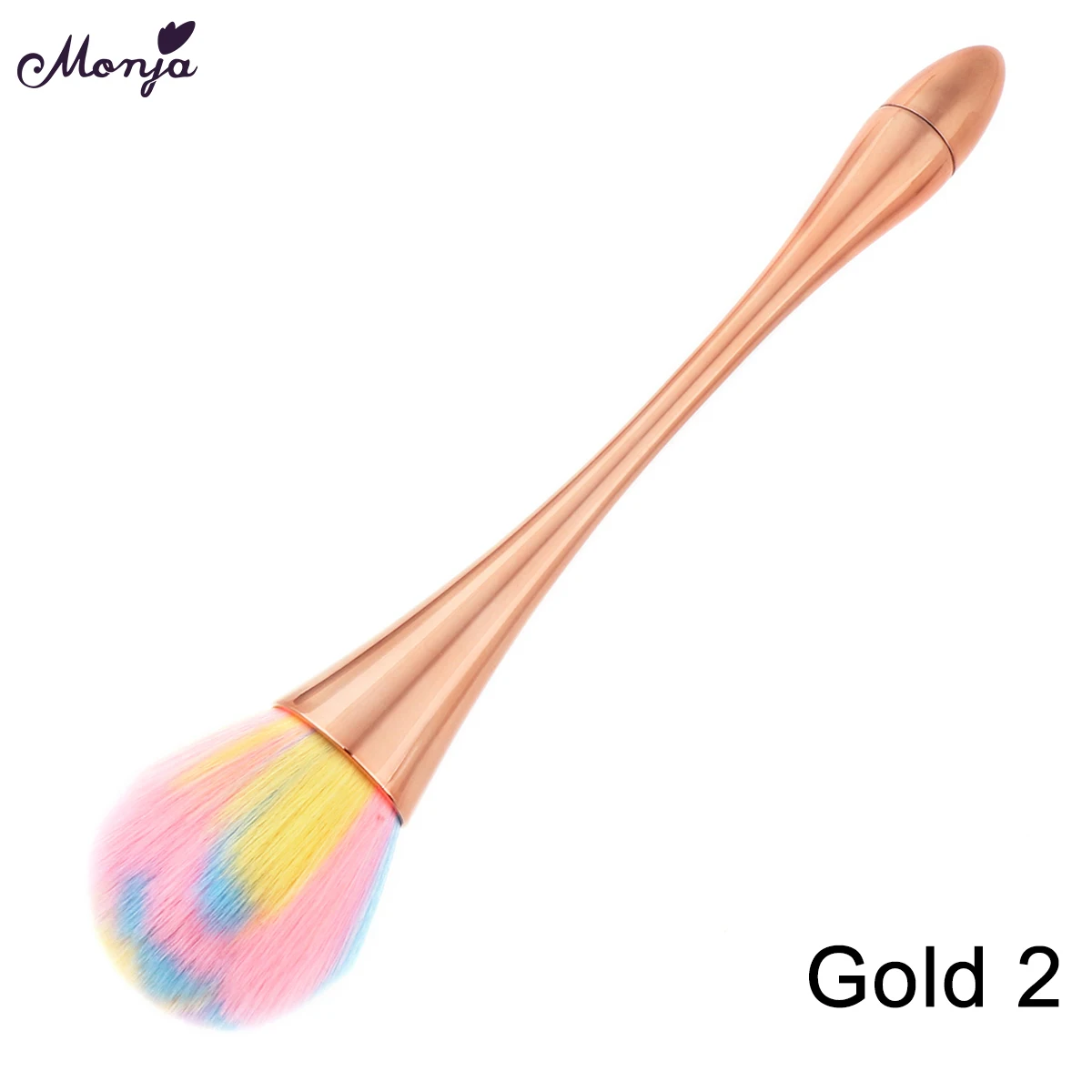 Monja 6 стилей, алюминиевая ручка, щетка для маникюра, акриловая, УФ-гель, для удаления порошка, мягкая щетка для удаления пыли, инструменты для маникюра - Цвет: Gold 2
