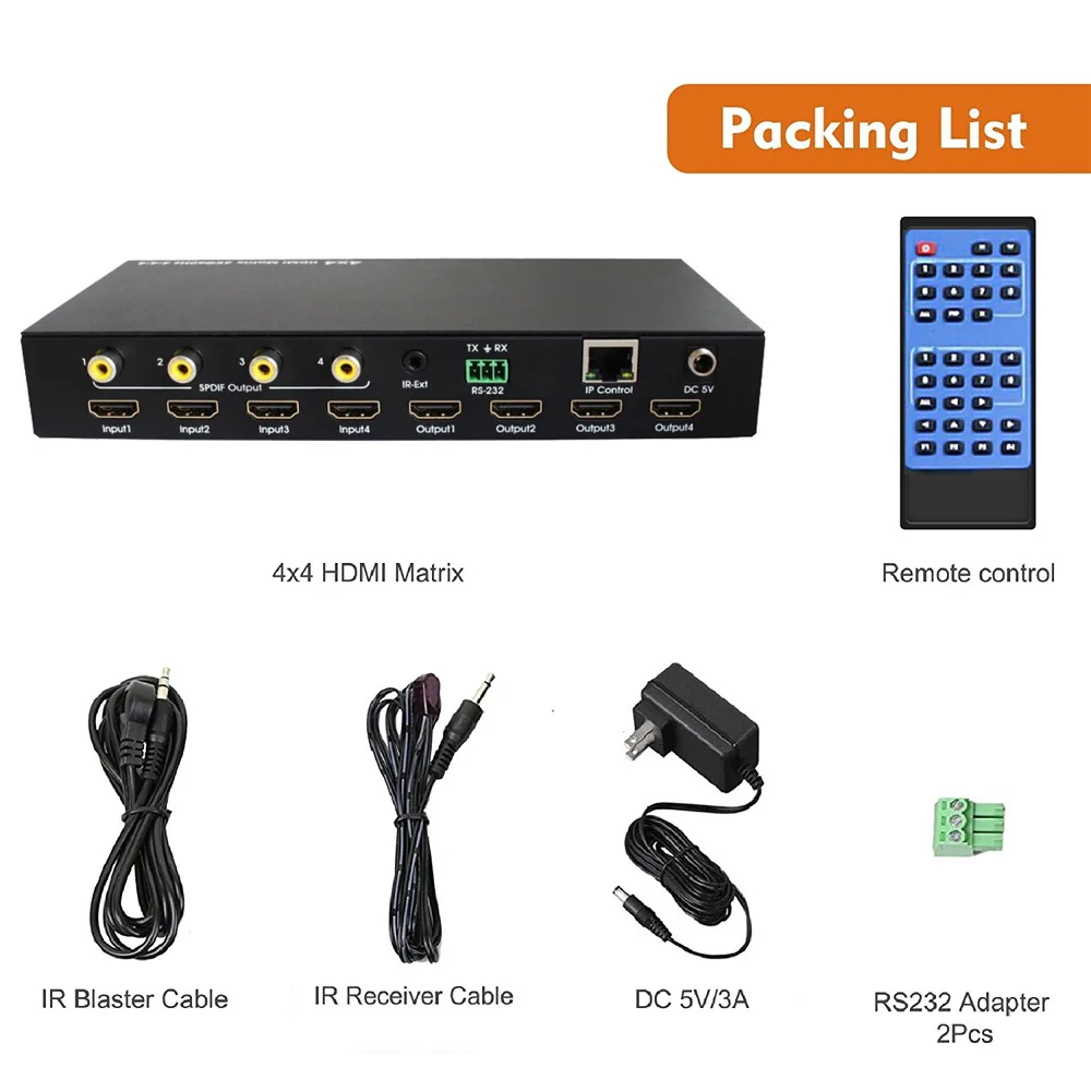 4x4 HDMI matrix package