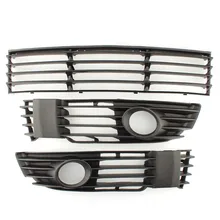 Preto amortecedor dianteiro drl luz de nevoeiro lâmpada capa centro inferior grill conjunto para vw passat b5 b5.5 2002 2003 2004 2005