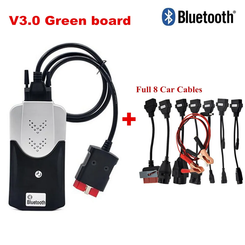 

V3.0 Green Board 2015.2 new software Obd Obd2 Scan tcs cdp pro plus For car truck diagnostic tool +full 8pcs car cables DHL