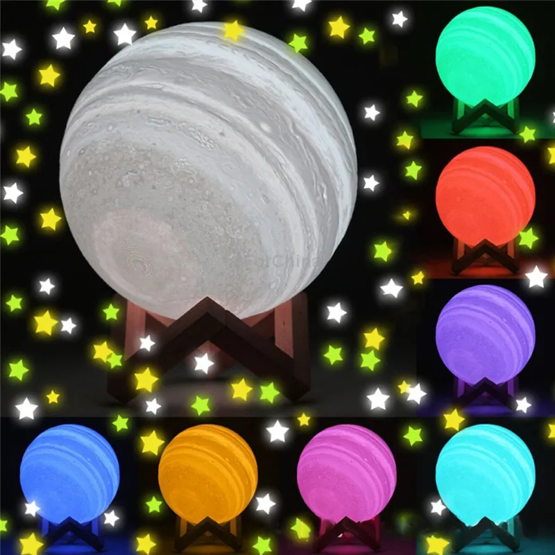 

3D Printed USB Shaped Jupiter Night Light Change Rechargeable Lamp Creative Gift lamp with motion sensor